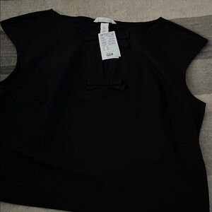 Elegant Black Women's Top with bows